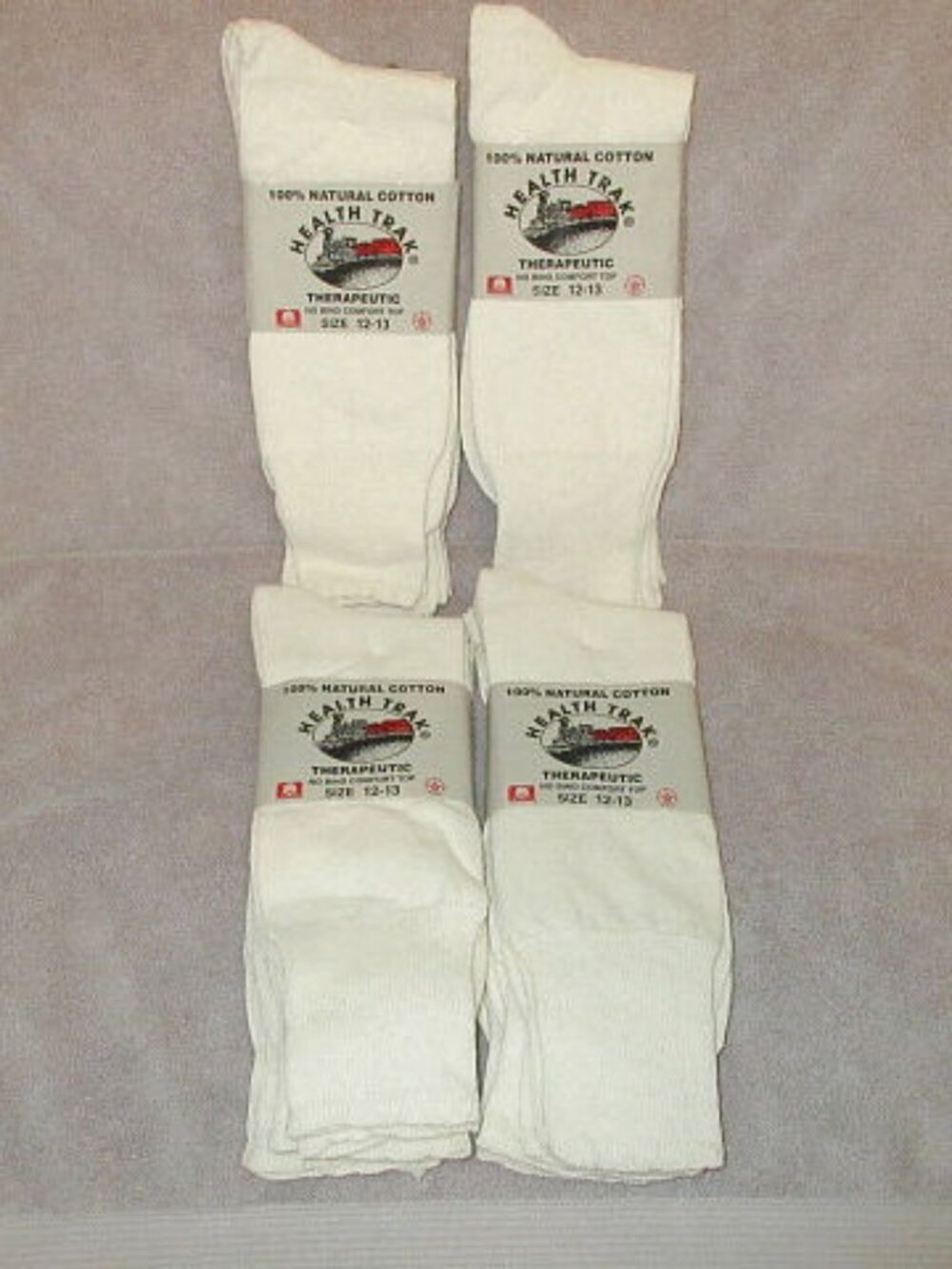 Vtg 100% Cotton Socks Mens 12-13 Therapeutic 12 Pairs Boot Natural USA Made NEW
